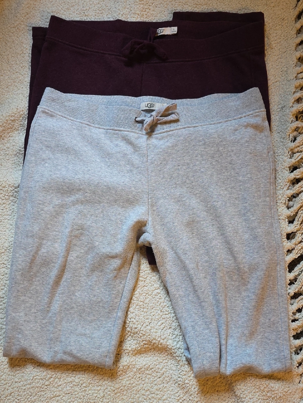 UGG Women's Lounge Pants in Light Gray and Deep Plum